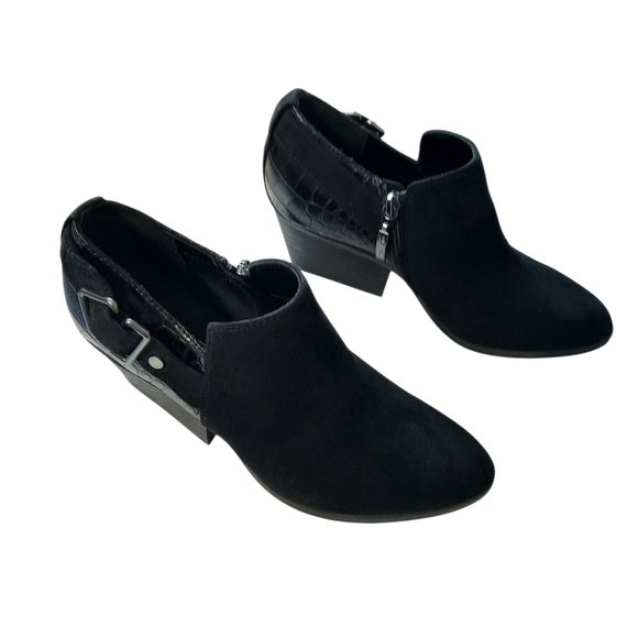 Michael Shannon Black Ankle Booties with Buckle Detail 7.5 - Picture 1 of 9